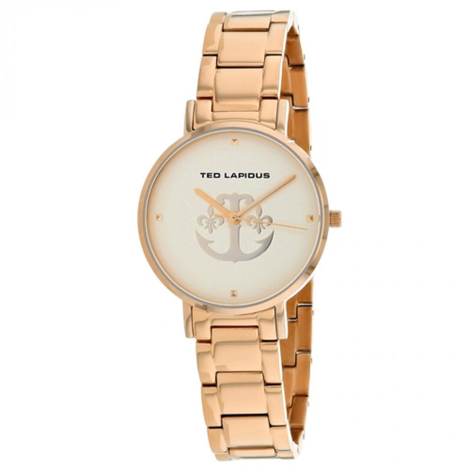 Ted Lapidus Classic Quartz Rose Gold-Tone Dial Women's Watch A0742URPX