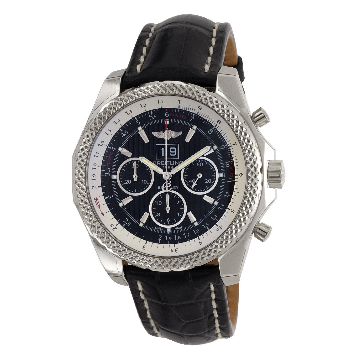 Breitling Bentley 6.75 Automatic Chronograph Black Dial Men's Watch A4436412-BE17-760P