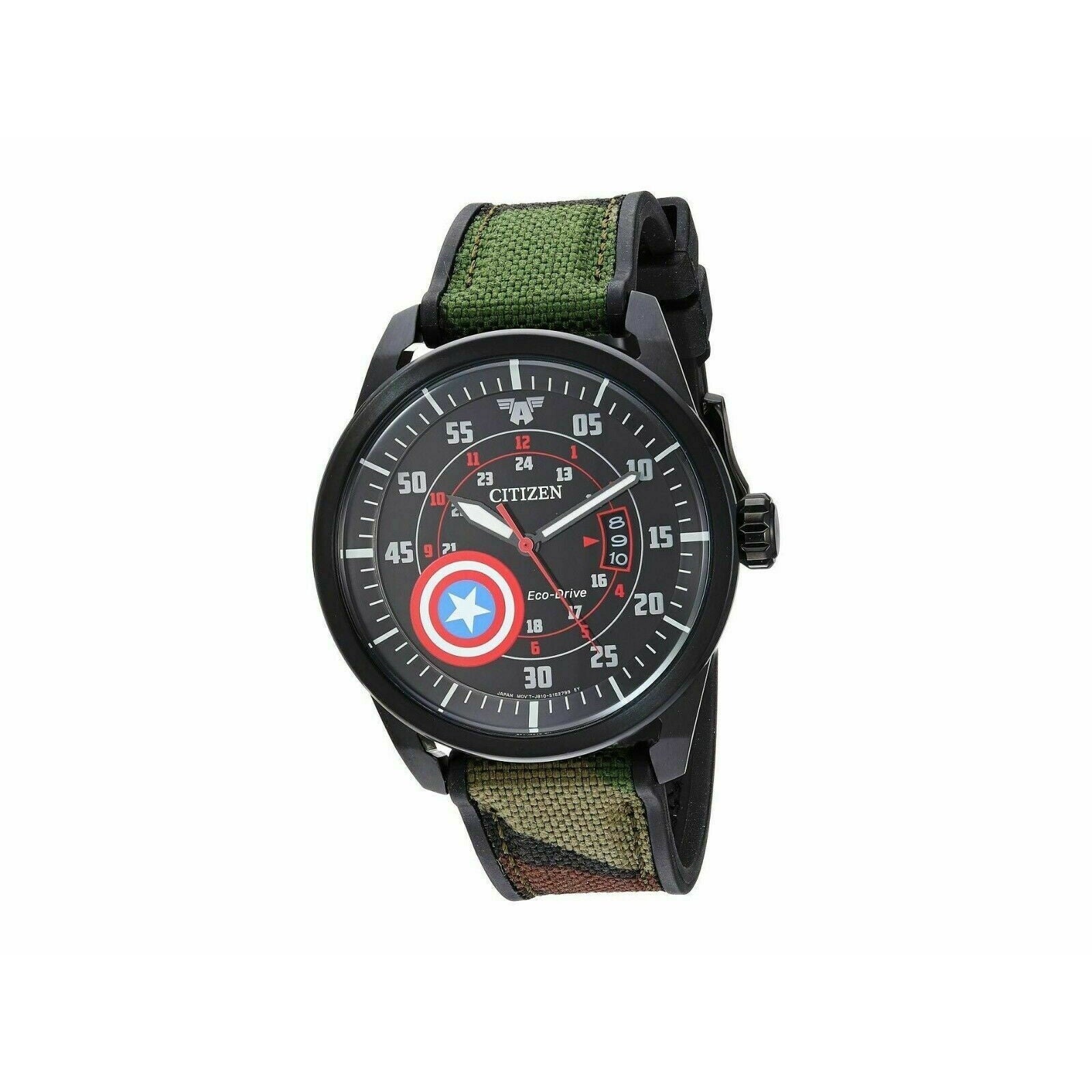 Citizen Marvel Captain America Eco-Drive Black Dial Men's Watch AW1367-05W