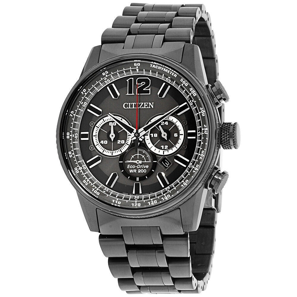 Citizen Nighthawk Eco-Drive Chronograph Grey Dial Men's Watch CA4377-53H