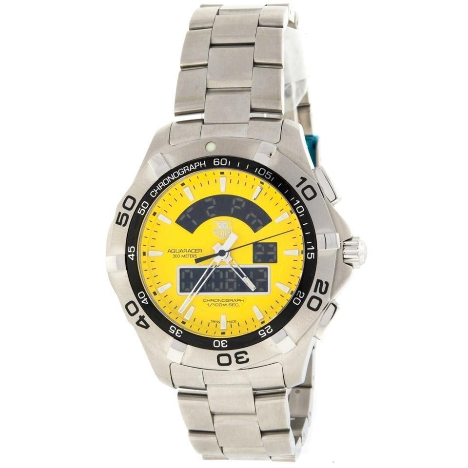 Tag Heuer Aquaracer Quartz Analog-Digital Yellow Dial Men's Watch CAF1011.BA0821