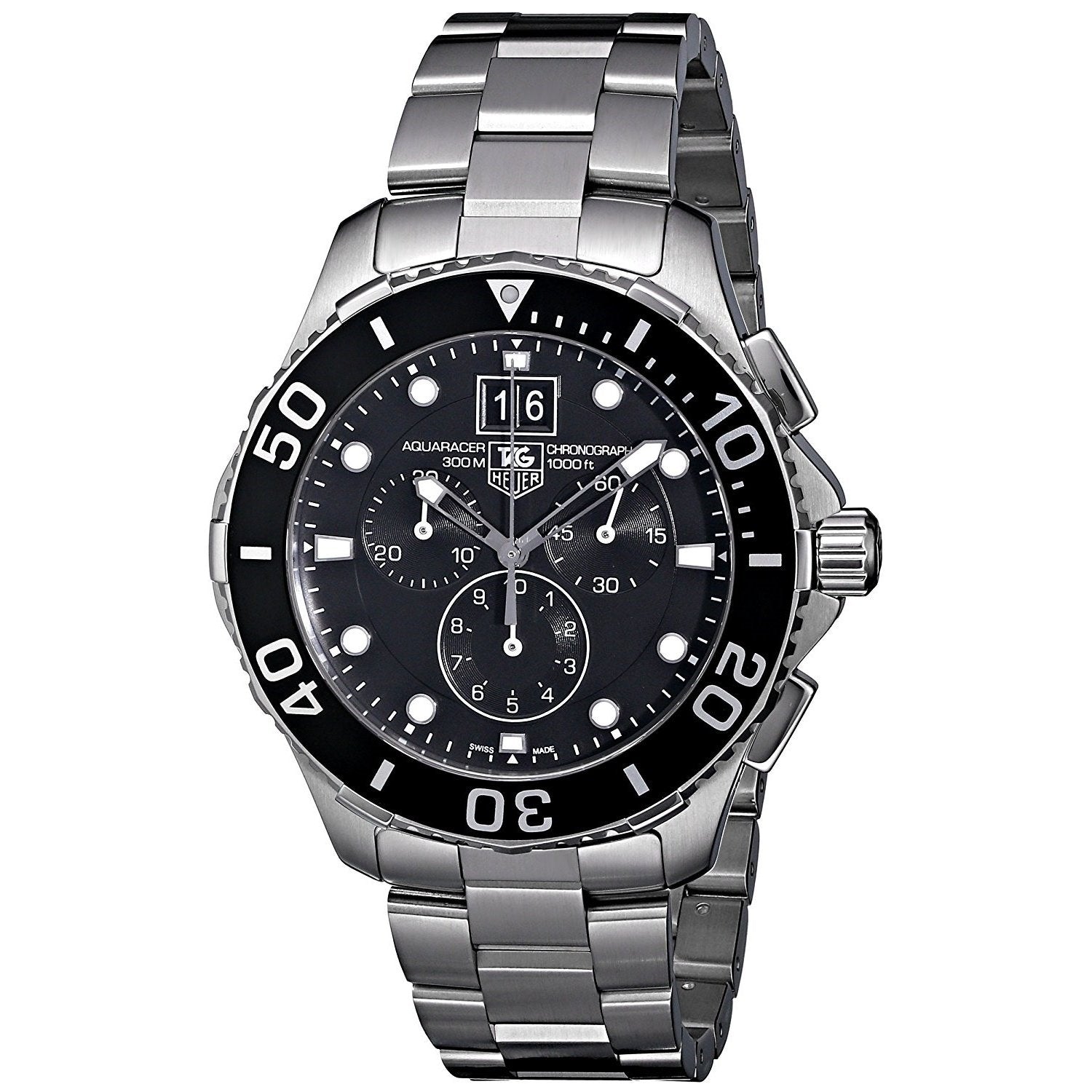 Tag Heuer Aquaracer Quartz Chronograph Black Dial Men's Watch CAN1010.BA0821