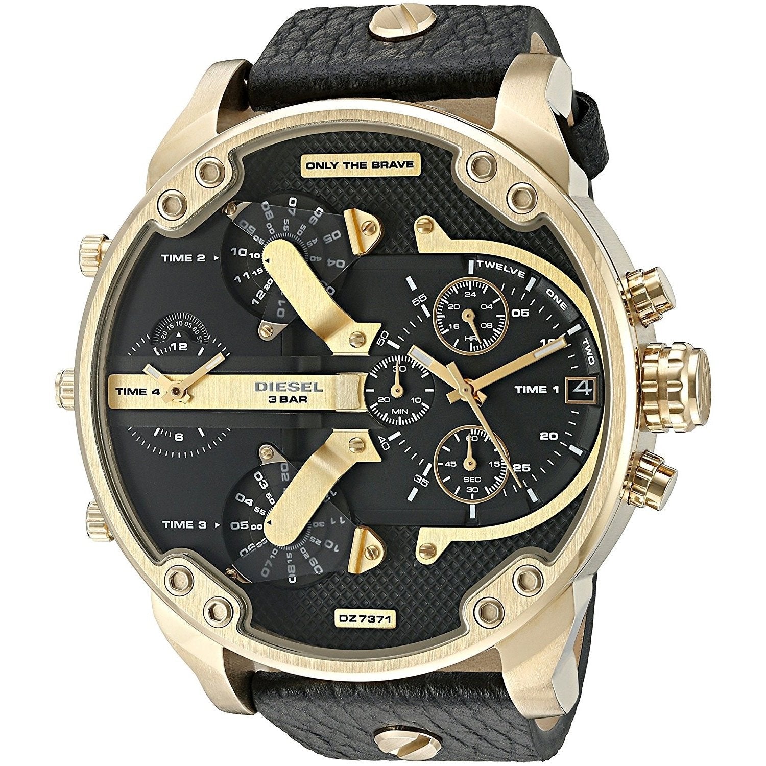 Diesel Mr. Daddy 2.0 Quartz Chronograph 4 Time Zones Black Dial Men's Watch DZ7371