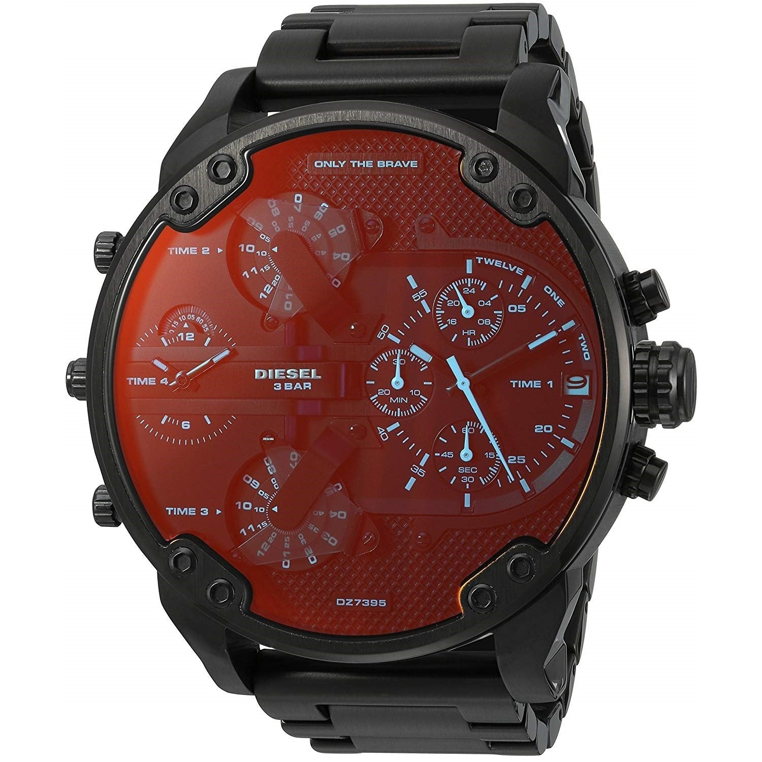 Diesel Mr. Daddy 2.0 Quartz Chronograph 4 Time Zones Black Dial Men's Watch DZ7395