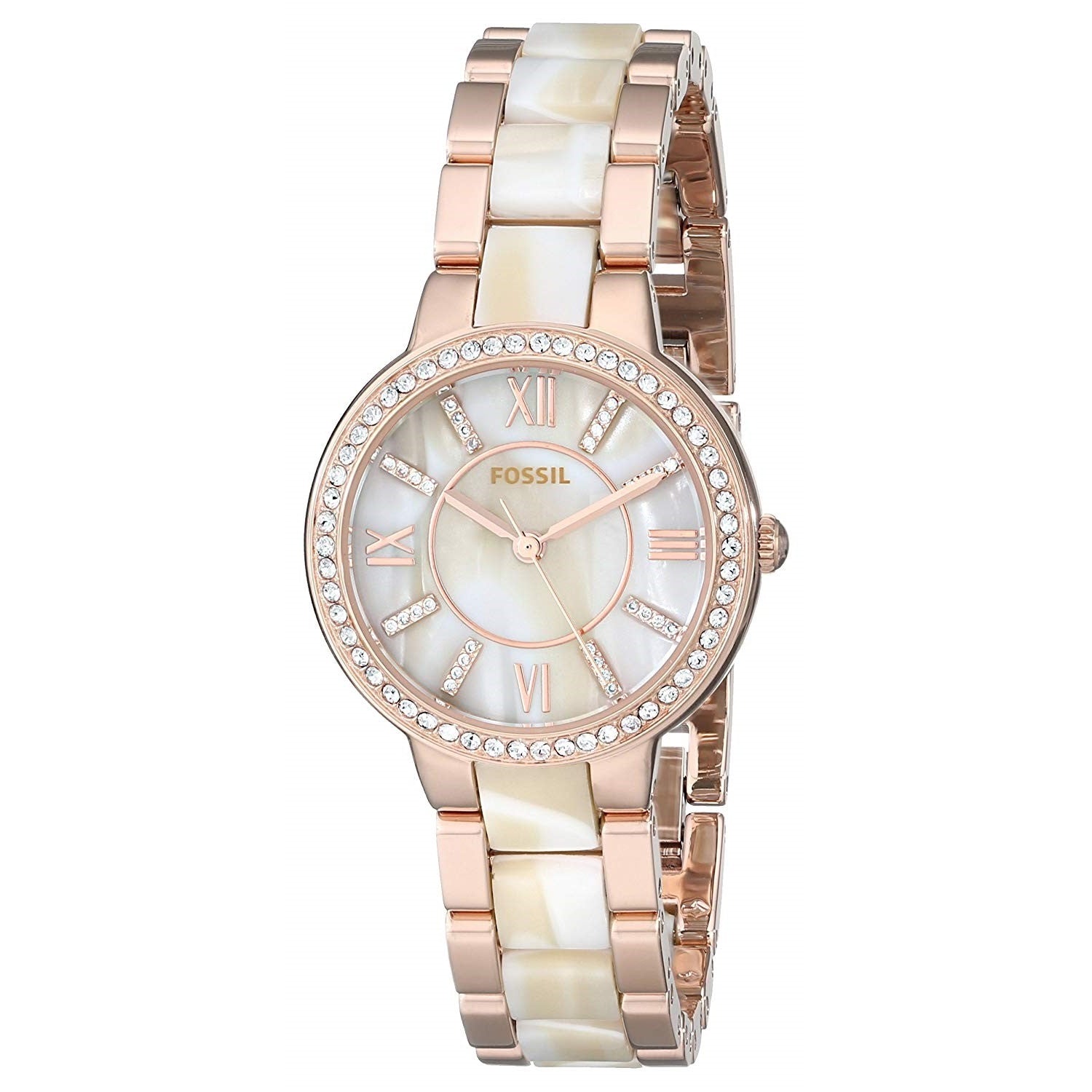 Fossil Virginia Quartz Multi-Function Crystal Beige Dial Women's Watch ES3716