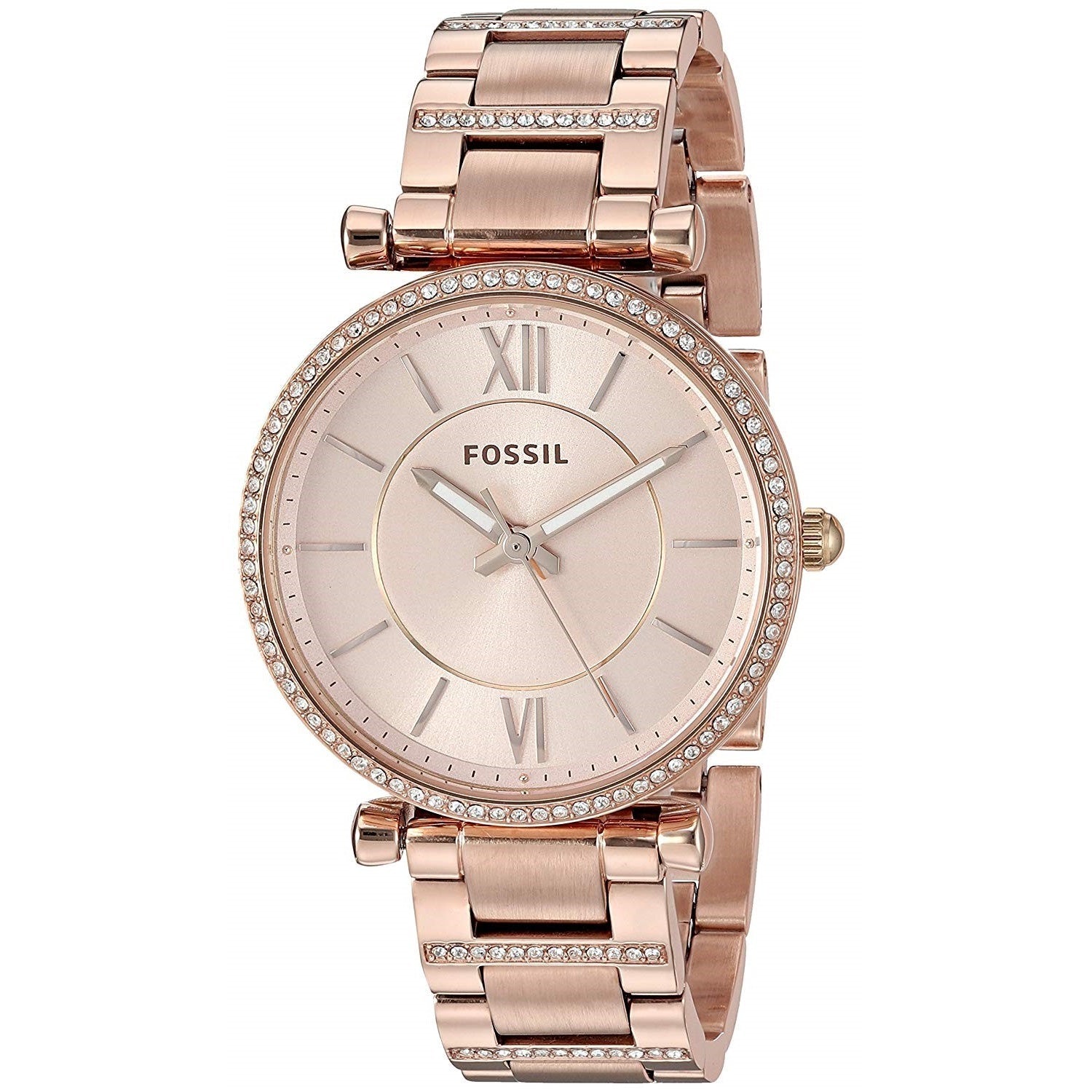 Fossil Carlie Quartz Crystal Rose-Tone Dial Women's Watch ES4301