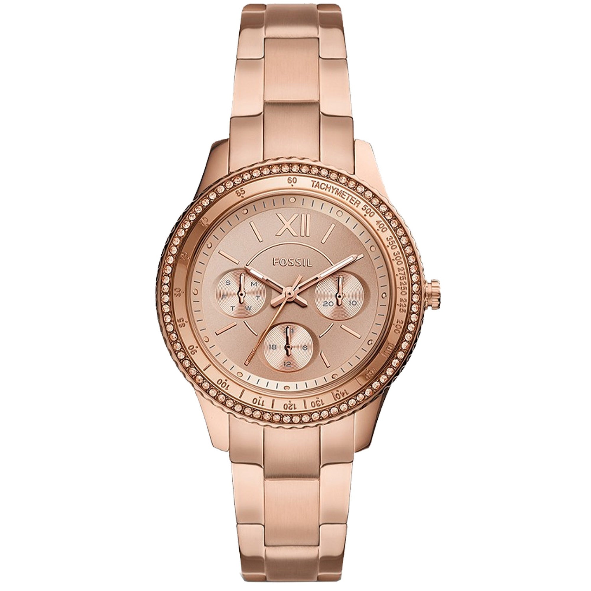 Fossil  Quartz Stella Sport Rose gold Dial Women's Watch ES5106