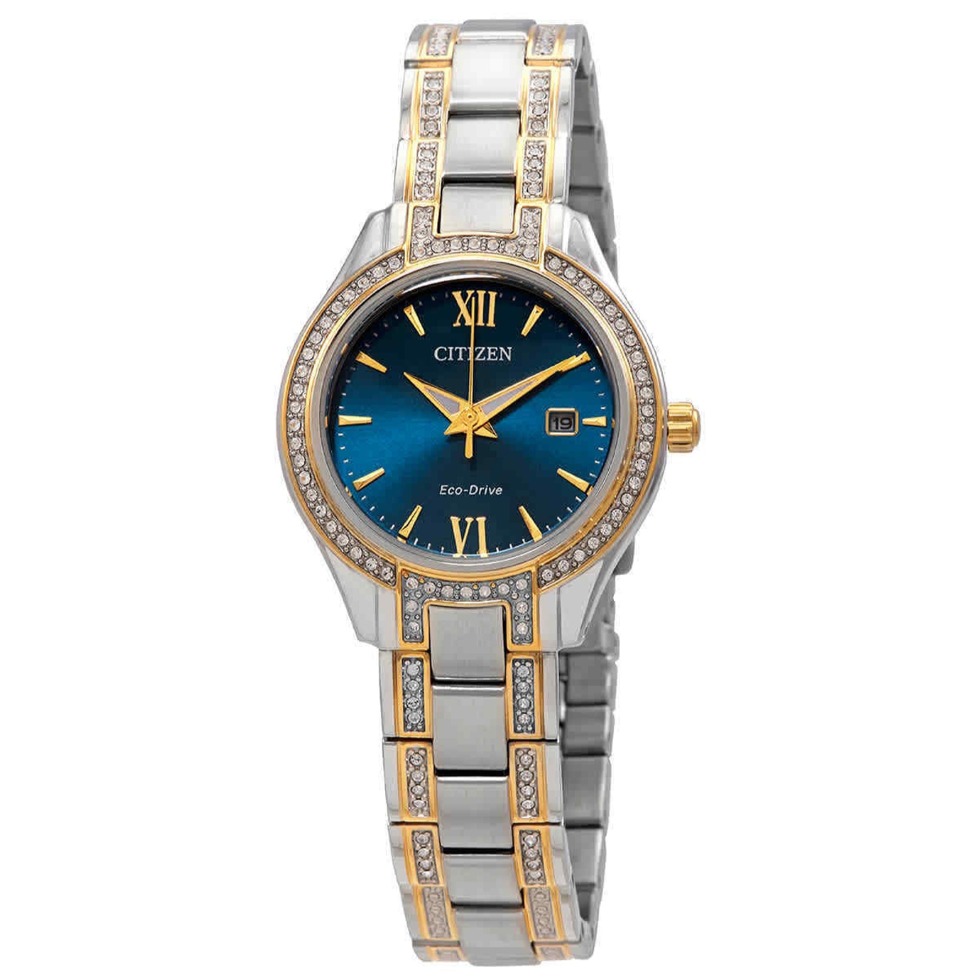 Citizen Silhouette Crystal Eco-Drive Blue Dial Women's Watch FE1234-50L