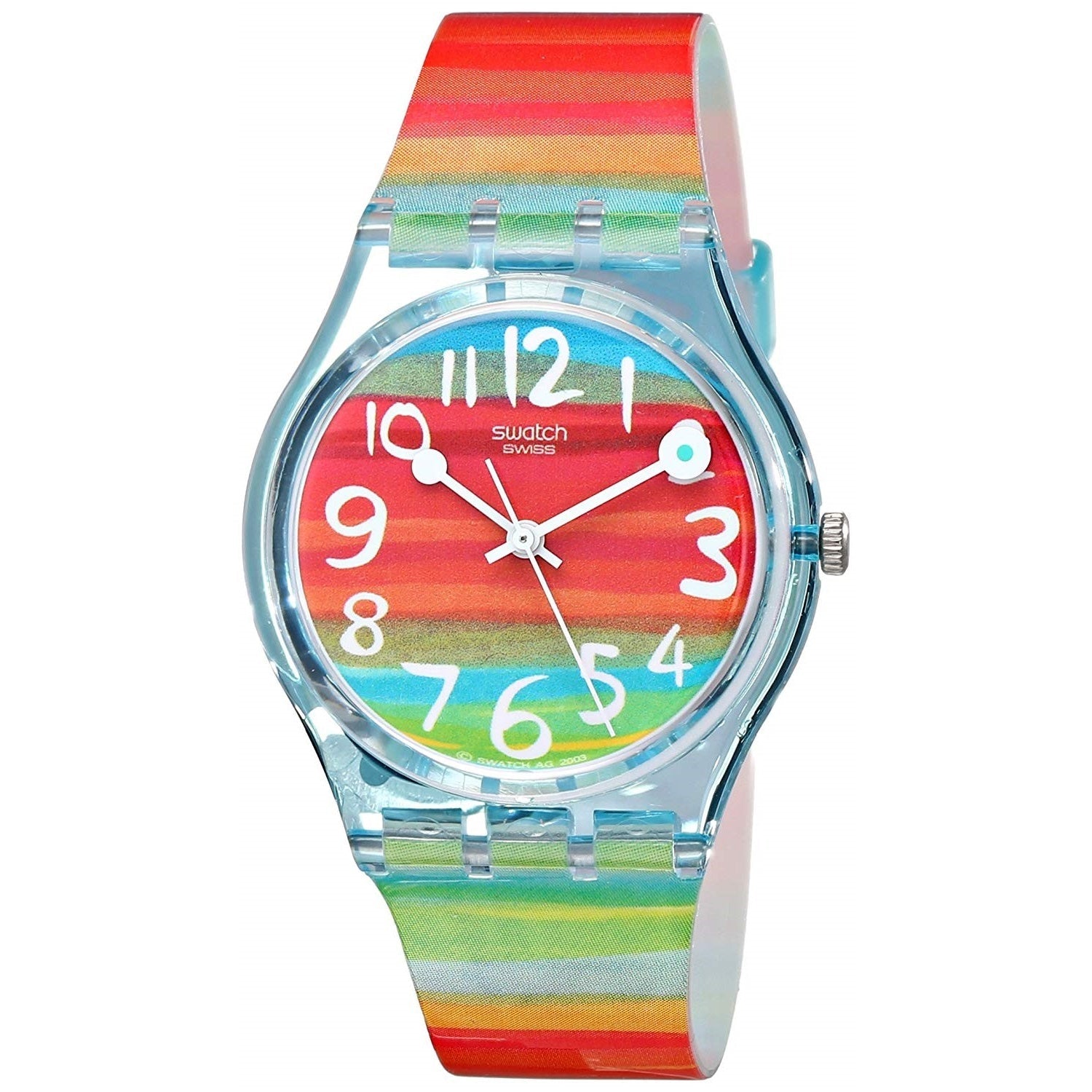 Swatch Color The Sky Quartz Colurful Dial Unisex Watch GS124