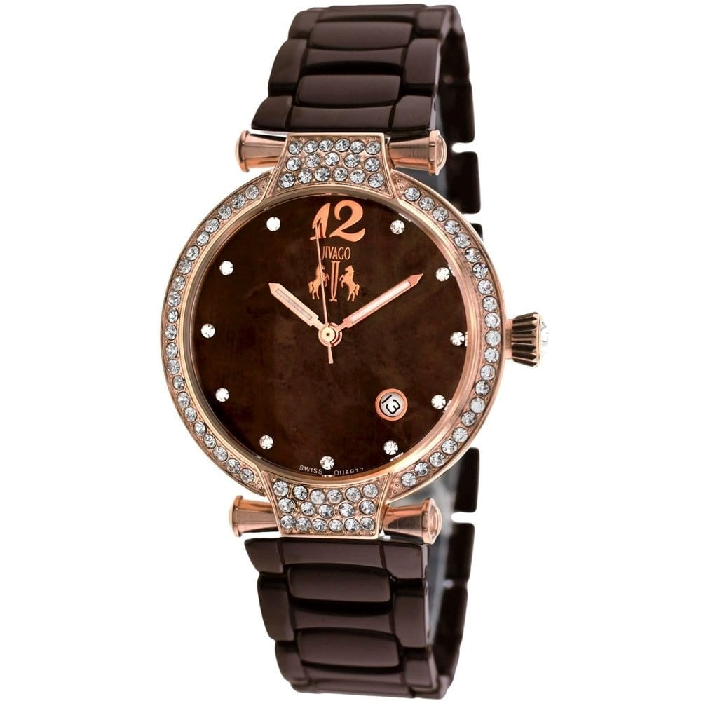 Jivago Bijoux Quartz Crystal Brown mother of pearl Dial Women's Watch JV2212