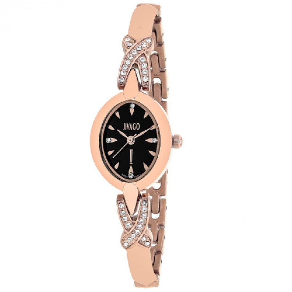 Jivago Via Quartz Crystal Black Dial Women's Watch JV3613