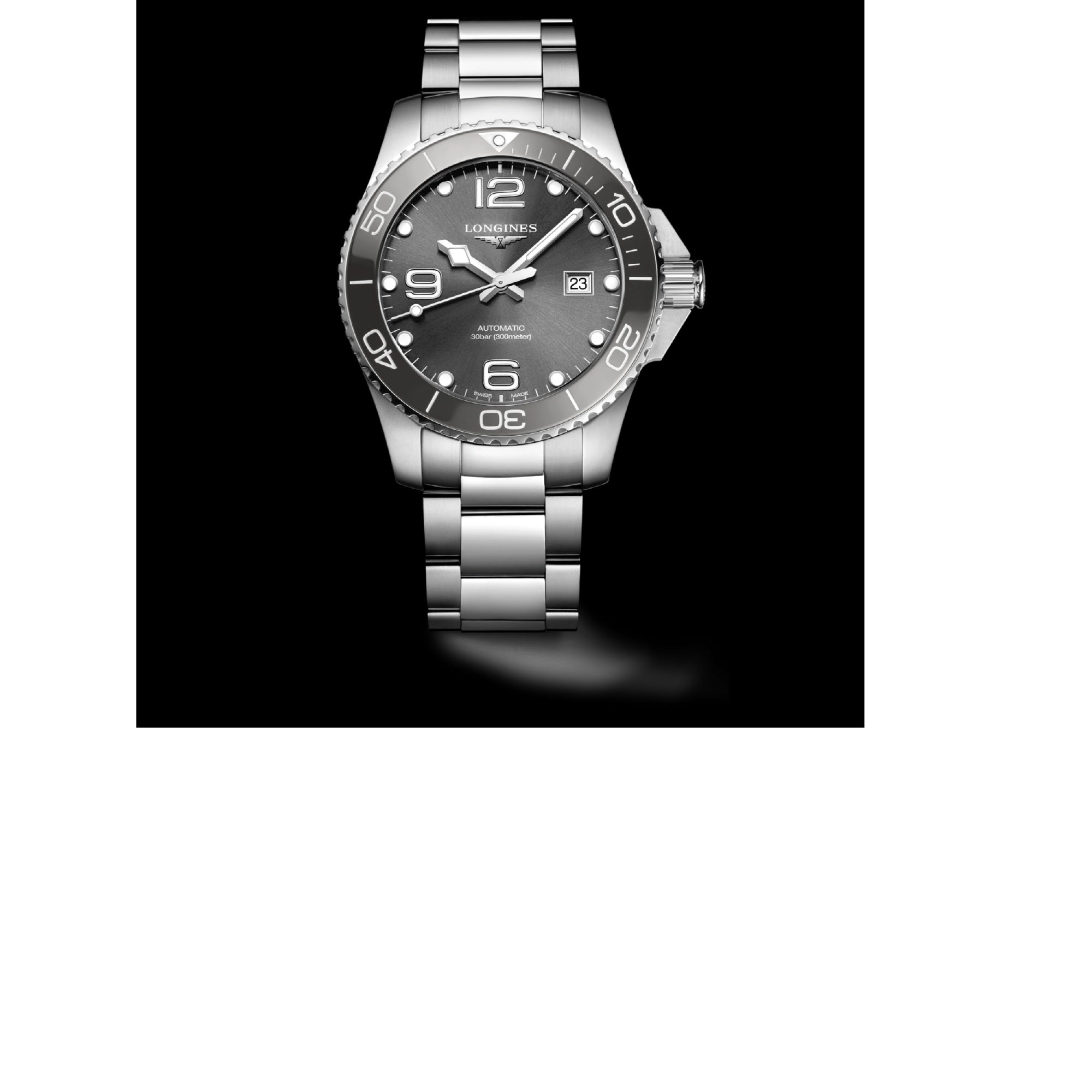 Longines HydroConquest Automatic Grey Dial Men's Watch L3.782.4.76.6
