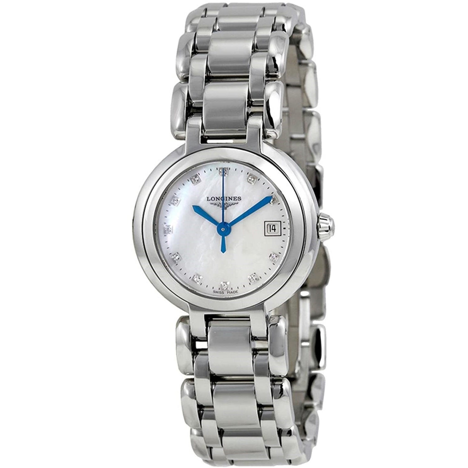 Longines Primaluna Quartz Diamond Mother of Pearl White Dial Women's Watch L8.110.4.87.6