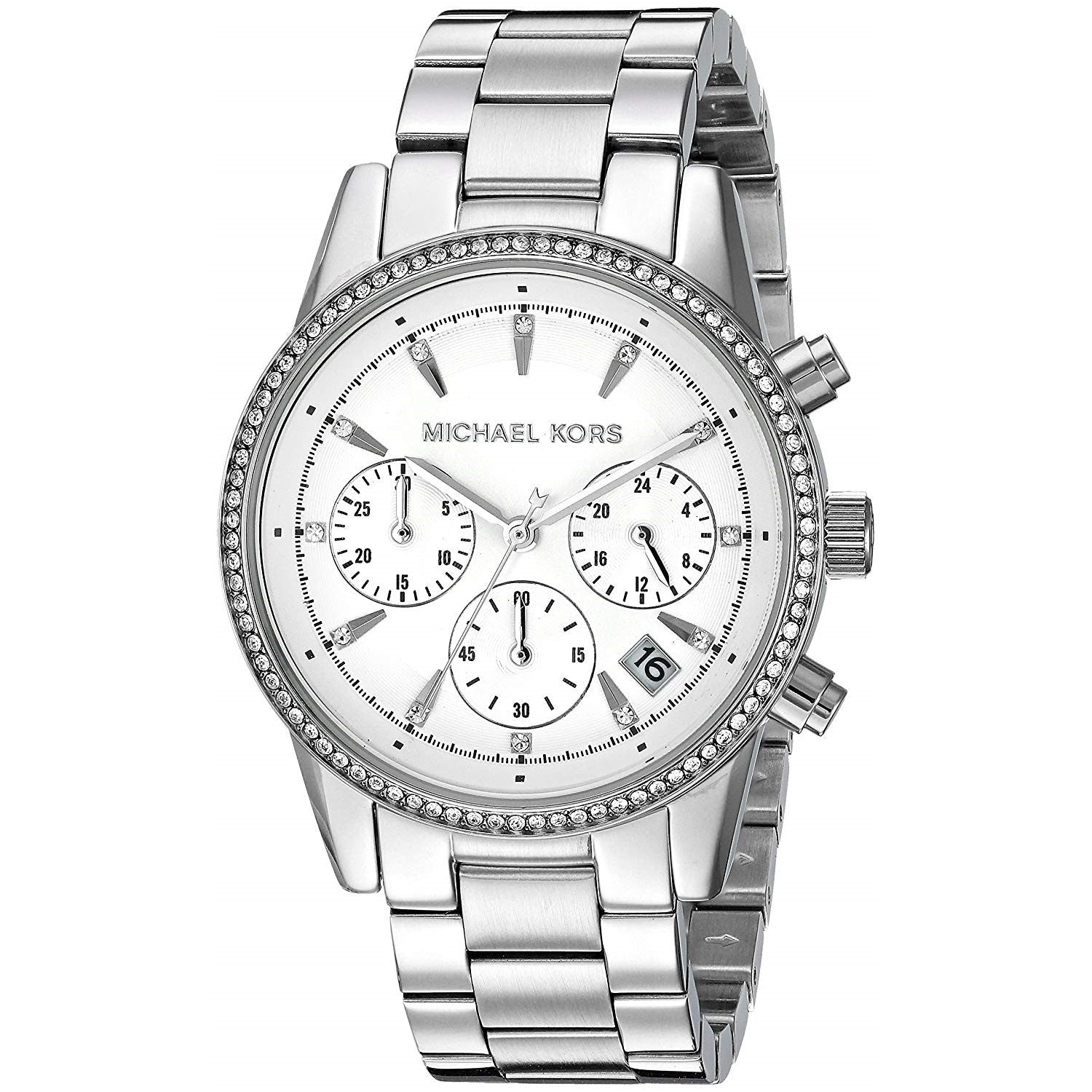 Michael Kors Ritz Quartz Chronograph Crystal White Dial Women's Watch MK6428