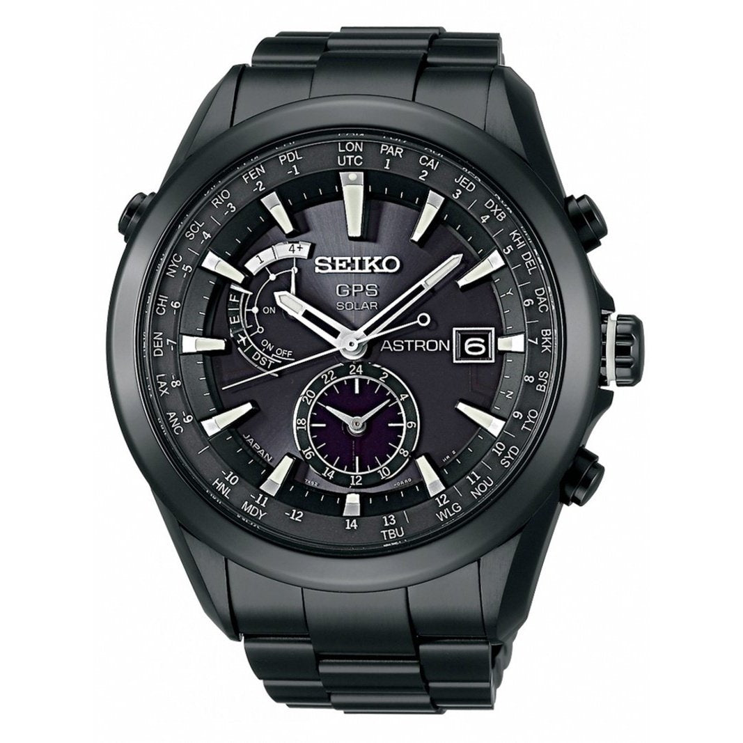 Seiko Astron GPS Solar Solar World Time Black Dial Men's Watch SAST007