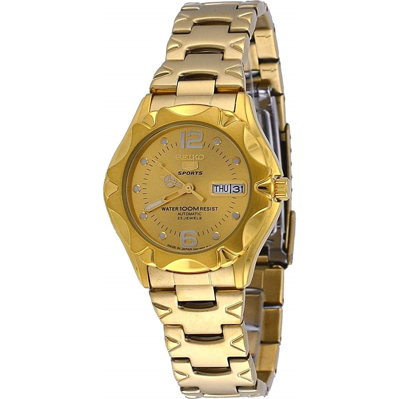 Seiko Seiko 5 Sports Automatic Gold-Tone Dial Men's Watch SNZ460J1