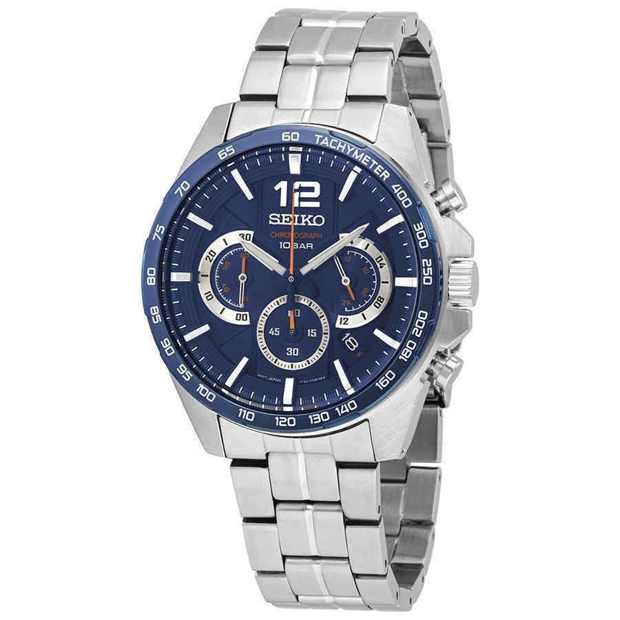 Seiko Sports Quartz Chronograph Blue Dial Men's Watch SSB345