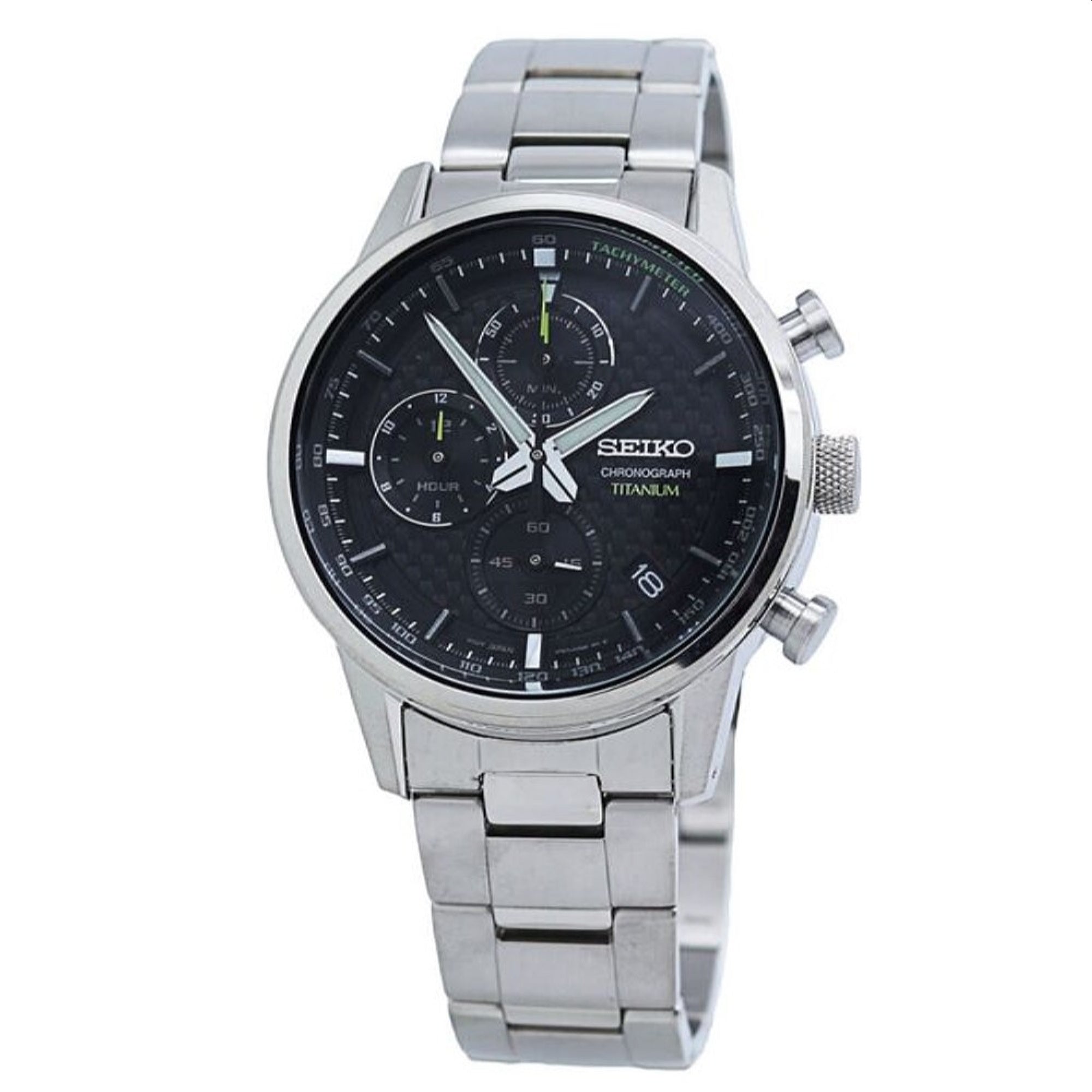 Seiko Chronograph Quartz Chronograph Black Dial Men's Watch SSB389