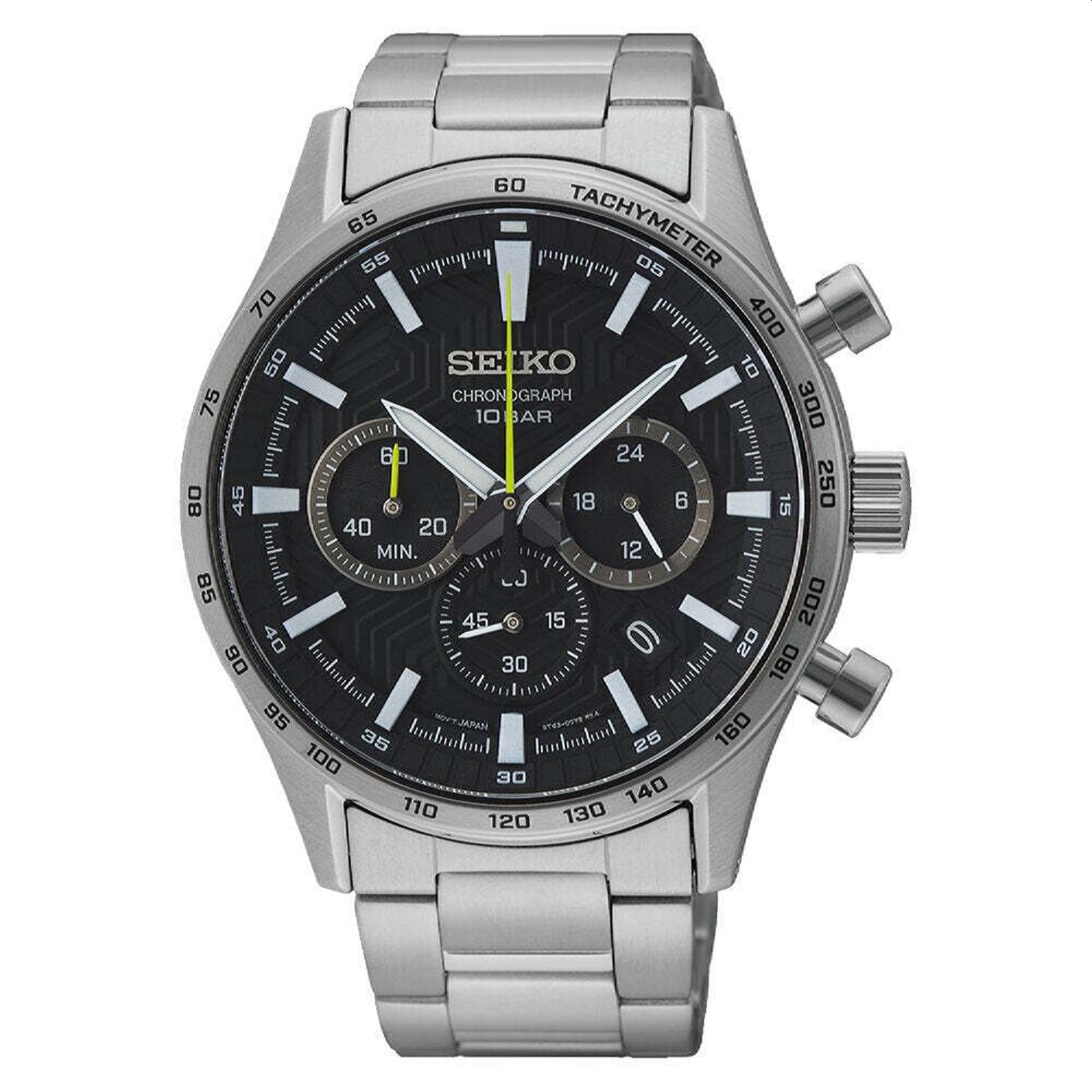 Seiko Seiko Quartz Chronograph Black Dial Men's Watch SSB413