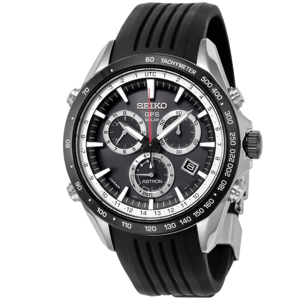 Seiko Astron GPS Solar Solar Chronograph Black Dial Men's Watch SSE015