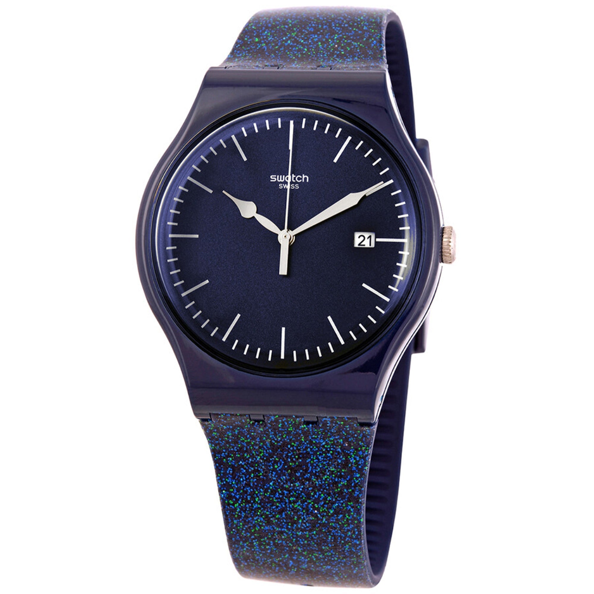 Swatch  Quartz Glitter Space Blue Dial Men's Watch SUON401