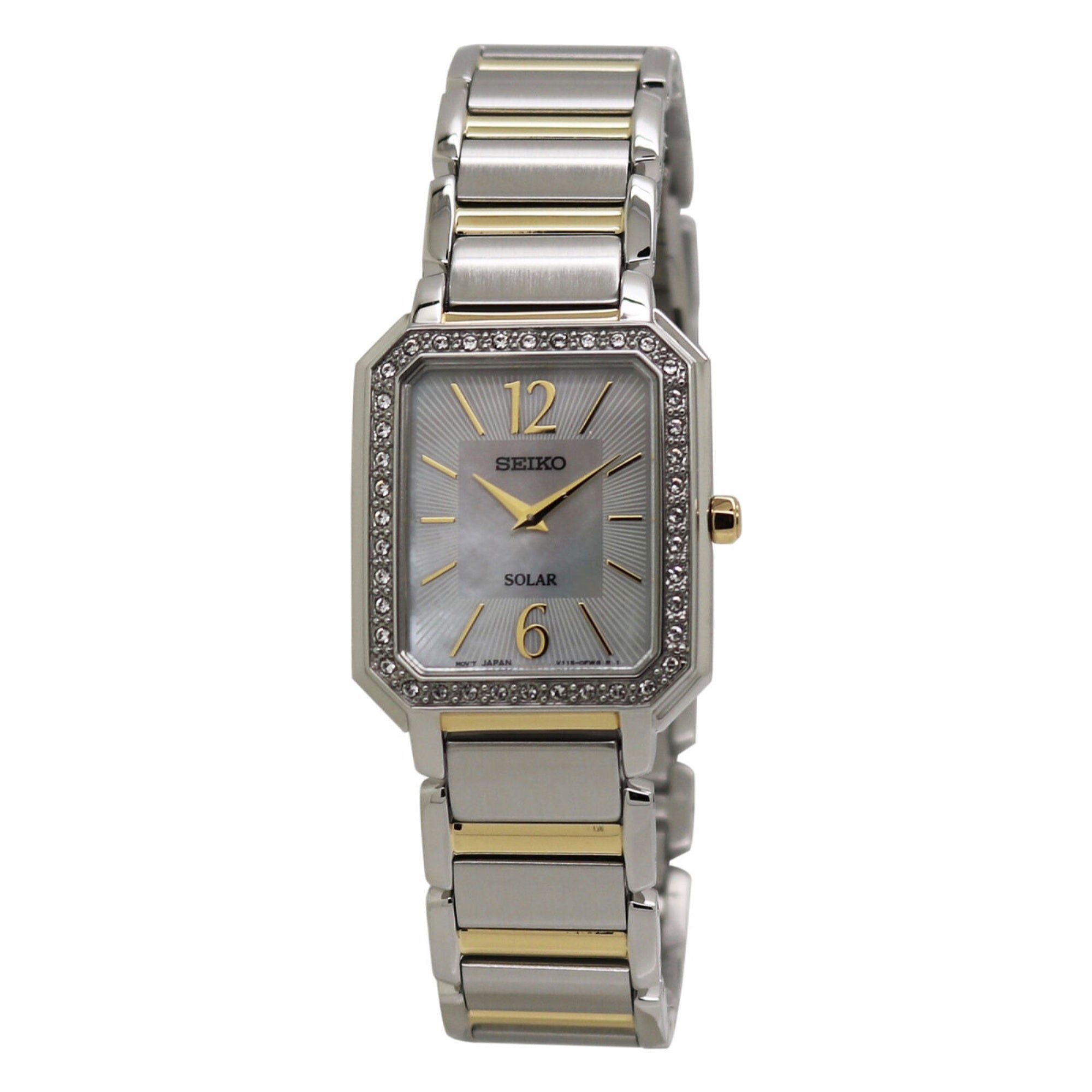 Seiko Solar Eco-drive Mother of Pearl Dial Women's Watch SUP466