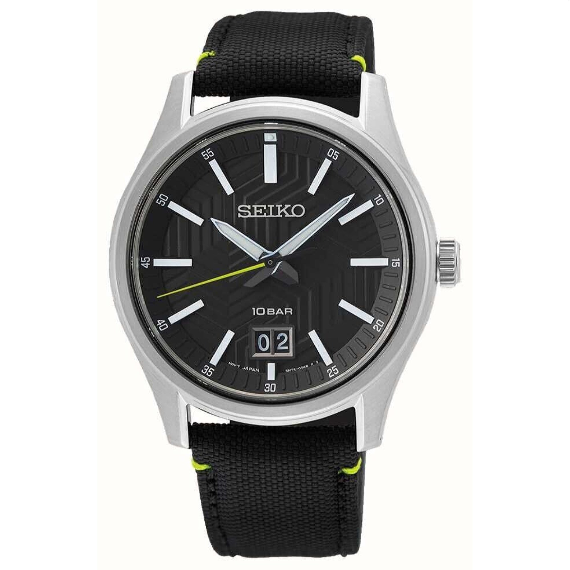 Seiko Big Date Quartz Black Dial Men's Watch SUR517