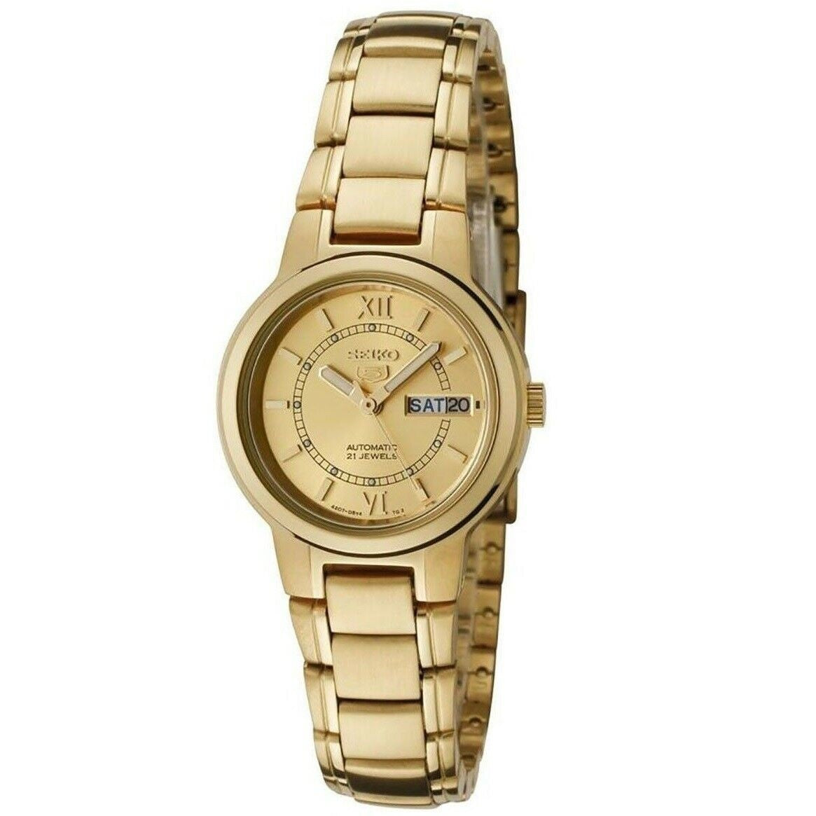 Seiko Series 5 Automatic Gold-Tone Dial Women's Watch SYME58