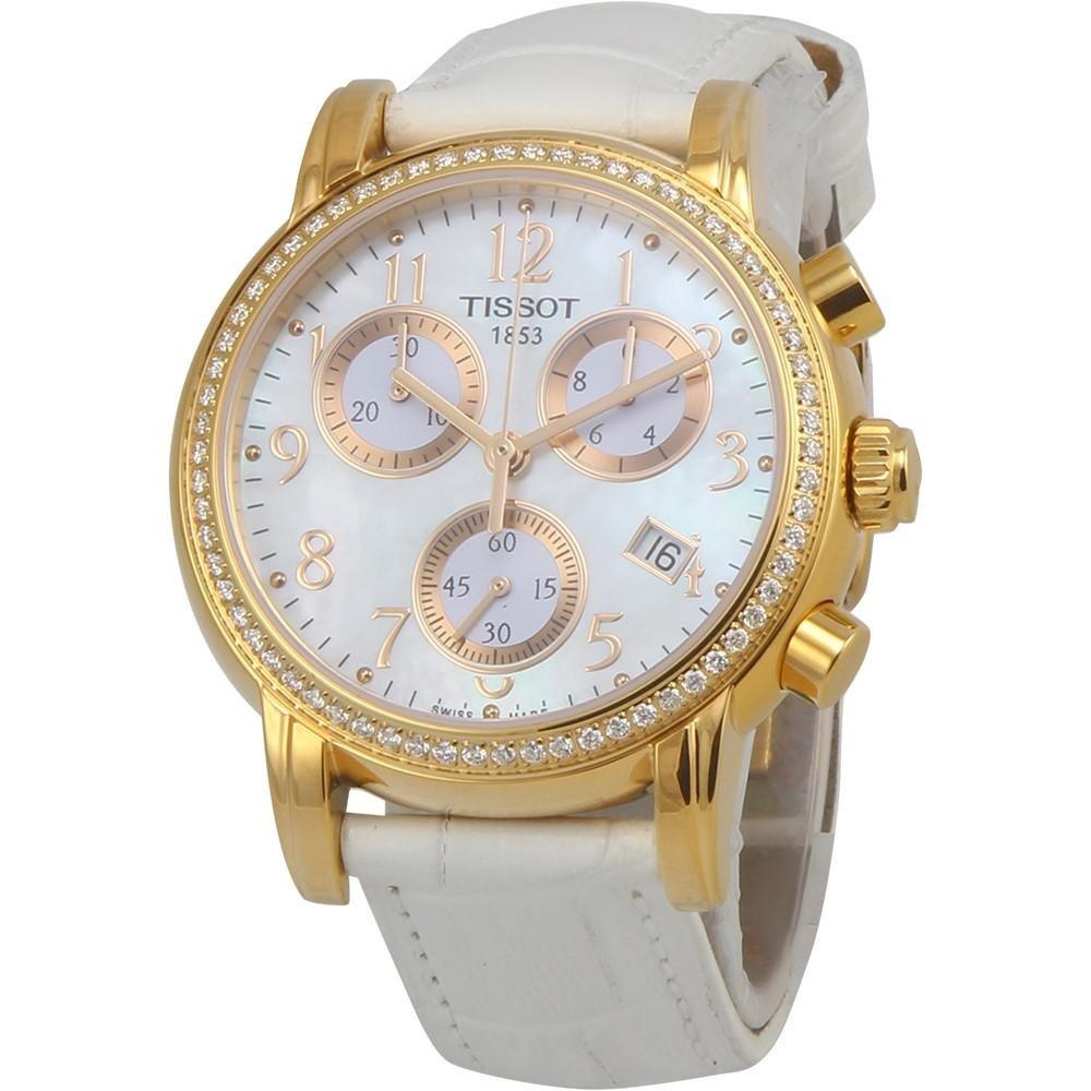 Tissot Dressport Quartz Chronograph Diamond Mother of Pearl Dial Women's Watch T0502173611201