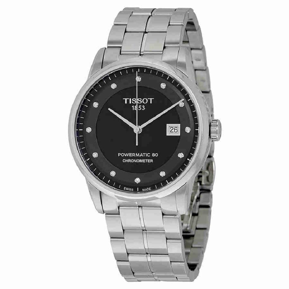 Tissot T-Classic Powermatic 80 Automatic Diamond Automatic Black Dial Men's Watch T0864081105600