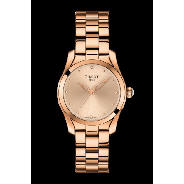 Tissot T-Wave Quartz Rose Gold Dial Women's Watch T1122103345600