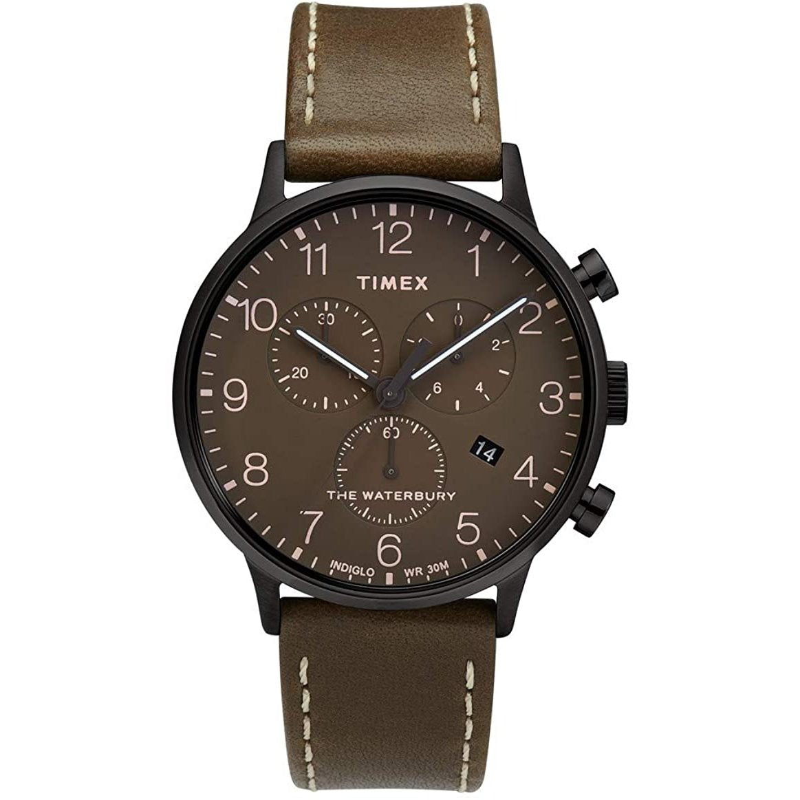 Timex Waterbury Quartz Chronograph Brown Dial Men's Watch TW2T27900VQ