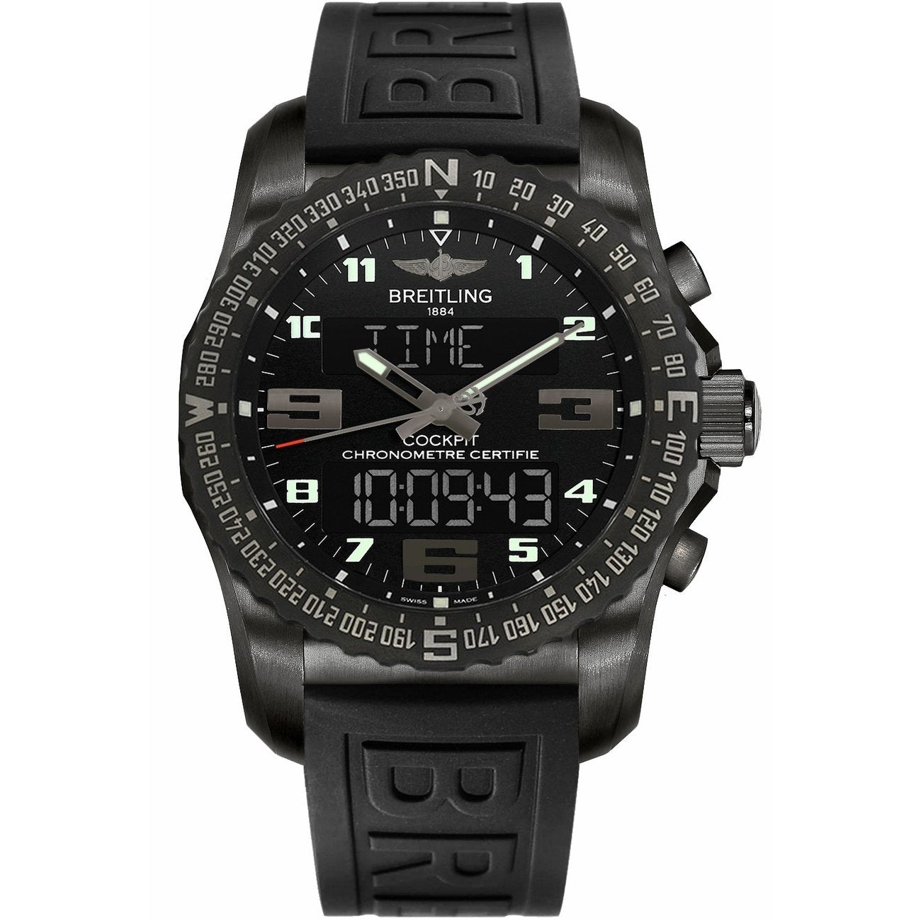 Breitling Professional Cockpit B50 Night Mission Quartz Volcano Black Dial Men's Watch VB501022-BD41-155S