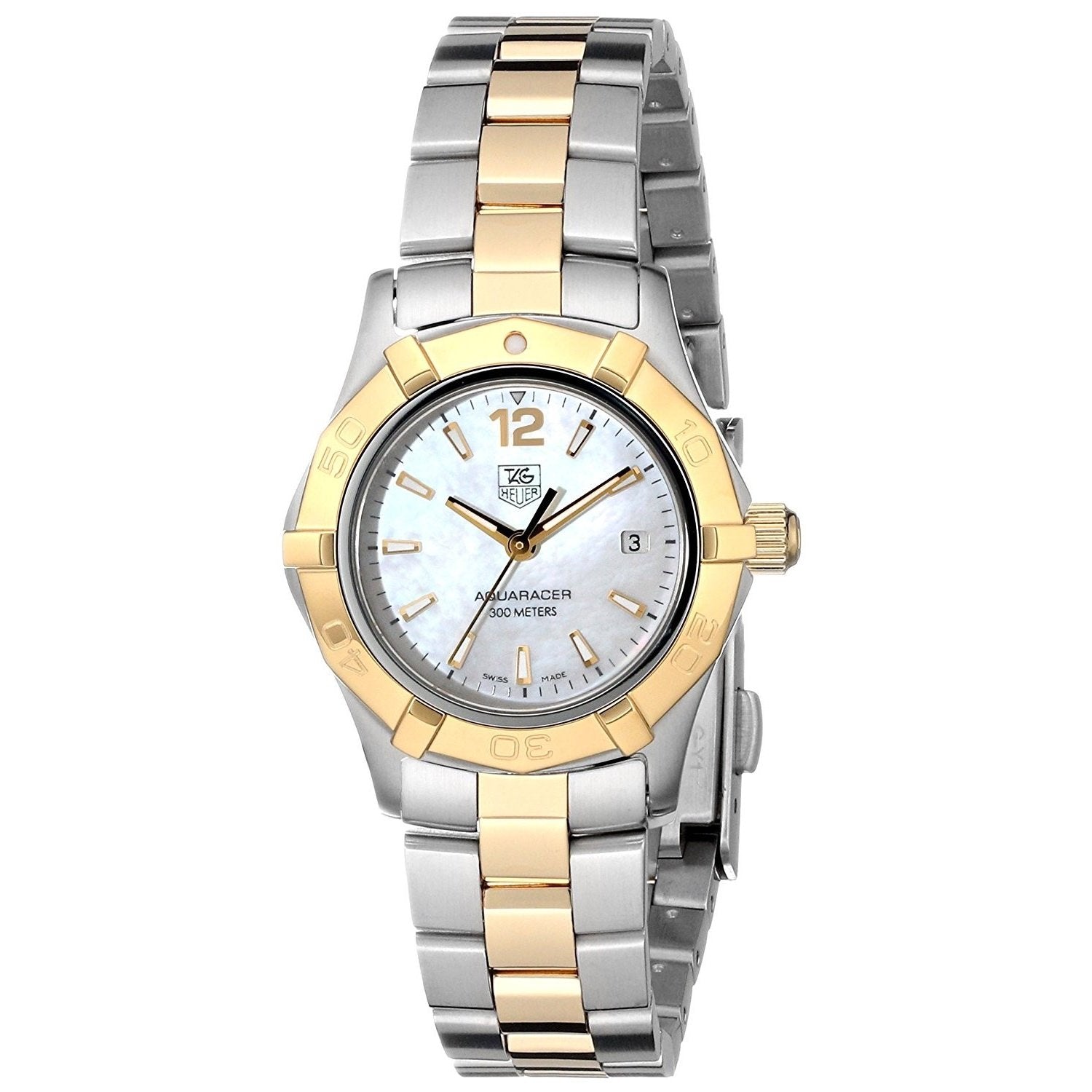 Tag Heuer Aquaracer Quartz 18kt yellow gold Mother of pearl Dial Women's Watch WAF1424.BB0825