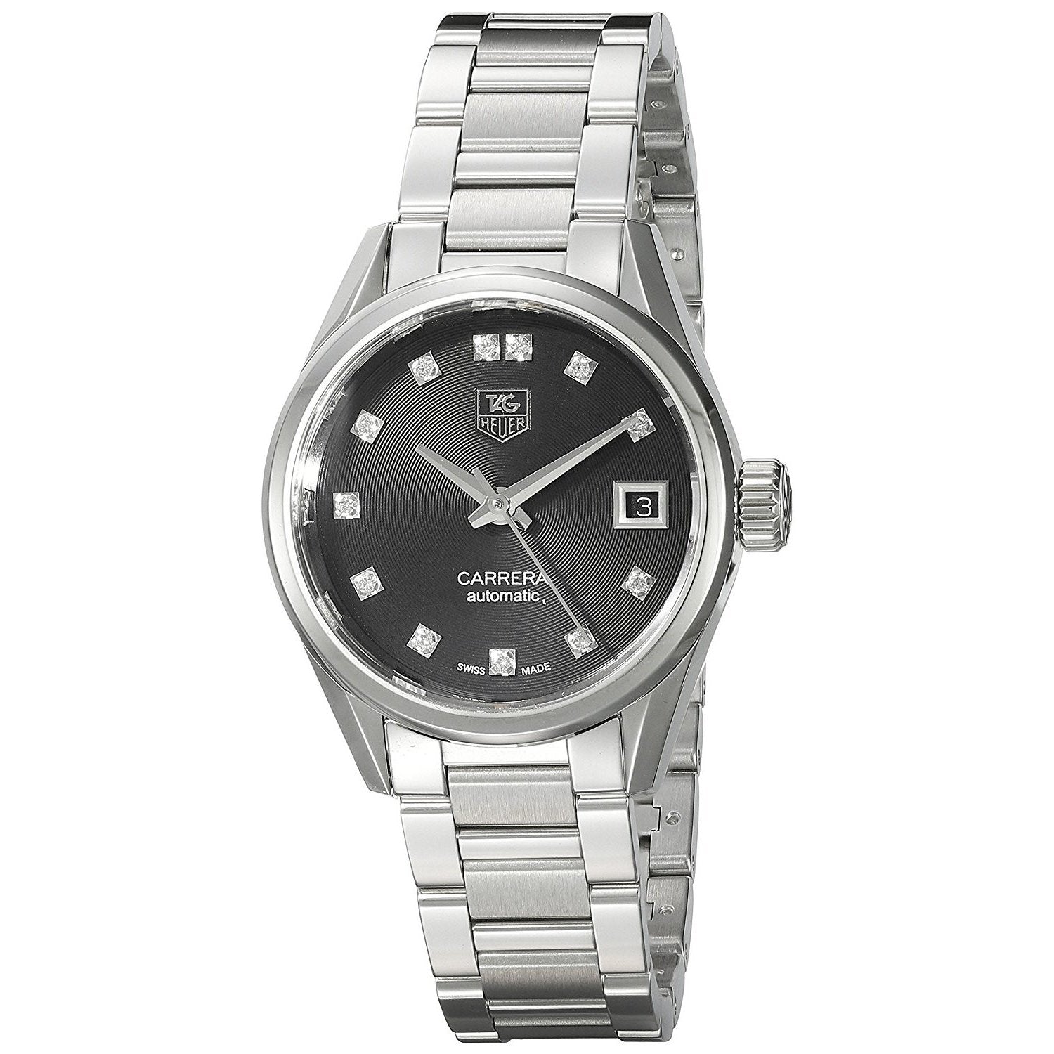 Tag Heuer Carrera Calibre 9 Automatic Diamond Automatic Black Dial Women's Watch WAR2413.BA0776