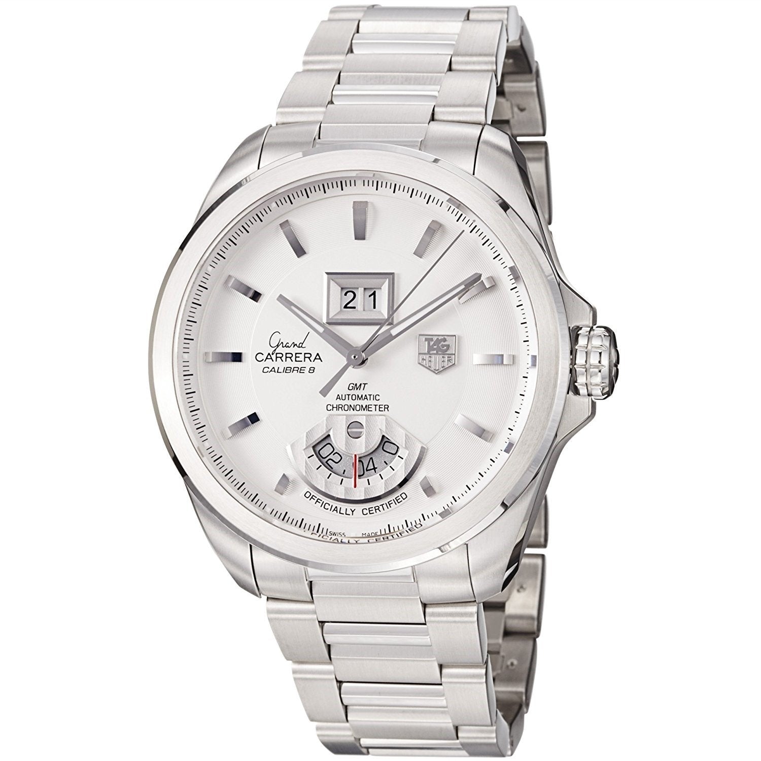 Tag Heuer Grand Carrera Calibre 8 Automatic GMT Automatic Silver Dial Men's Watch WAV5112.BA0901